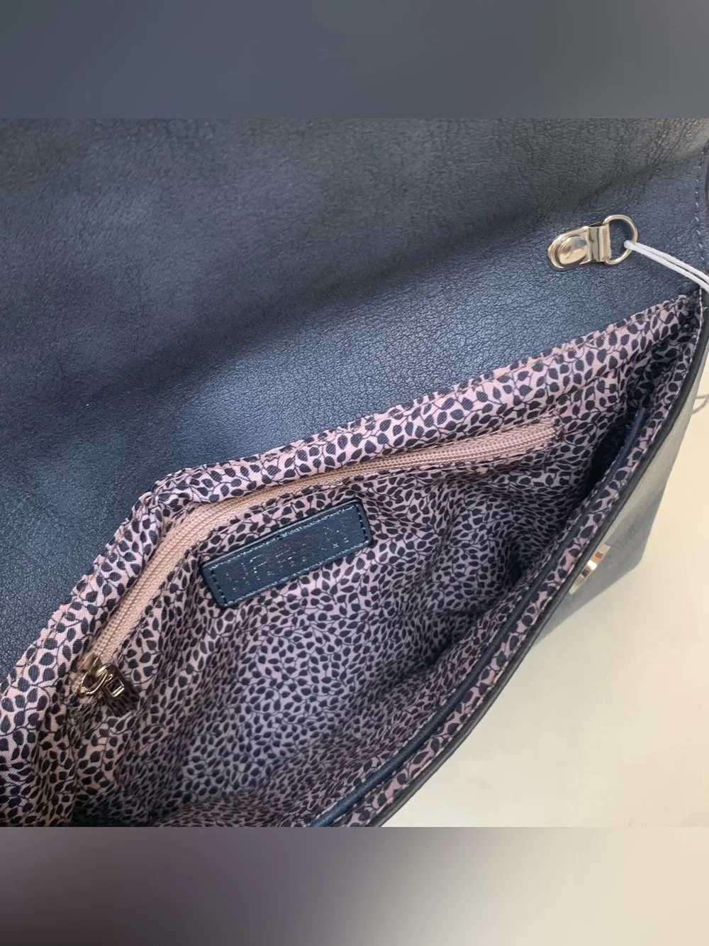 URBAN Expression Vegan Leather Crossbody Clutch Handbag Purse Blue w/o Strap